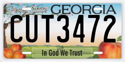 GA license plate CUT3472