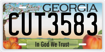 GA license plate CUT3583