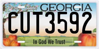 GA license plate CUT3592