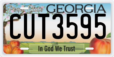 GA license plate CUT3595