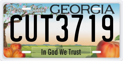 GA license plate CUT3719