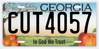 GA license plate CUT4057