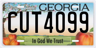 GA license plate CUT4099