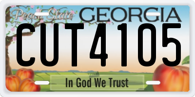 GA license plate CUT4105