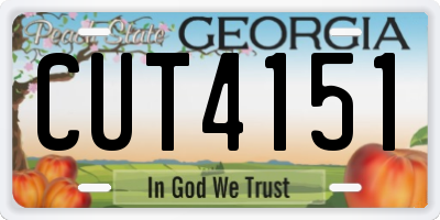 GA license plate CUT4151