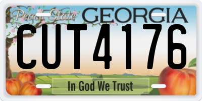 GA license plate CUT4176