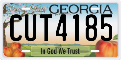 GA license plate CUT4185