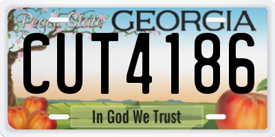 GA license plate CUT4186