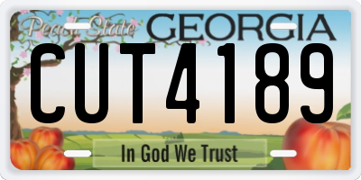 GA license plate CUT4189