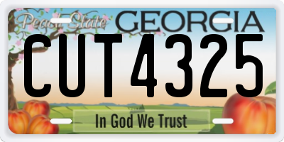 GA license plate CUT4325