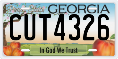 GA license plate CUT4326