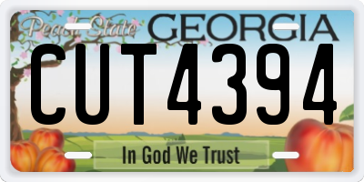 GA license plate CUT4394