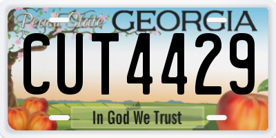 GA license plate CUT4429