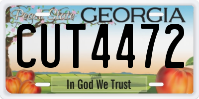 GA license plate CUT4472