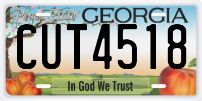 GA license plate CUT4518