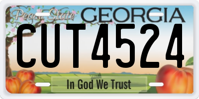 GA license plate CUT4524