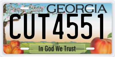 GA license plate CUT4551