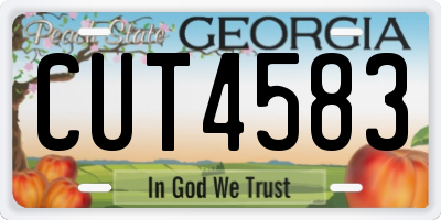 GA license plate CUT4583