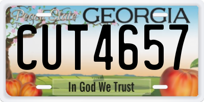 GA license plate CUT4657