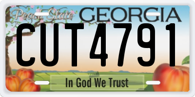 GA license plate CUT4791