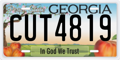 GA license plate CUT4819
