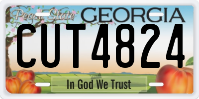 GA license plate CUT4824