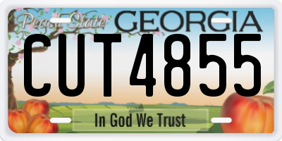GA license plate CUT4855