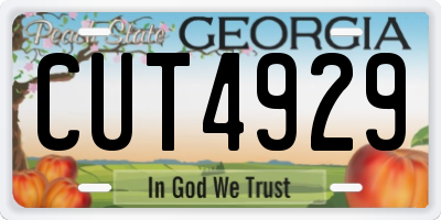 GA license plate CUT4929