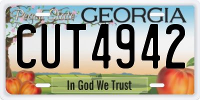 GA license plate CUT4942