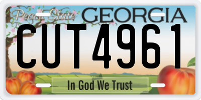 GA license plate CUT4961