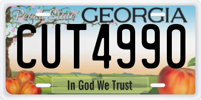 GA license plate CUT4990