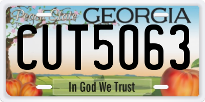 GA license plate CUT5063