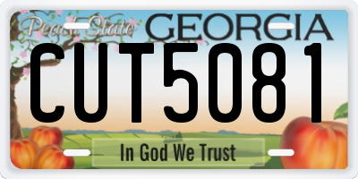 GA license plate CUT5081