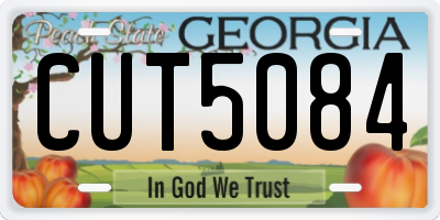 GA license plate CUT5084