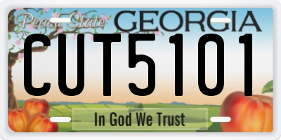 GA license plate CUT5101