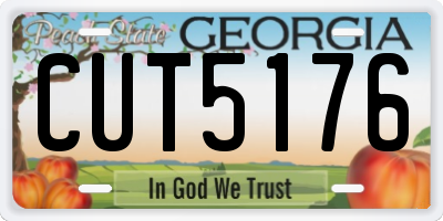 GA license plate CUT5176