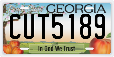 GA license plate CUT5189