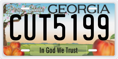 GA license plate CUT5199