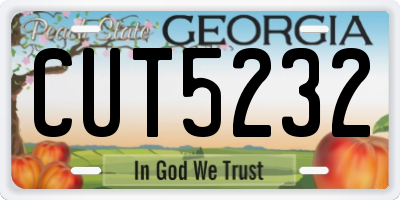 GA license plate CUT5232