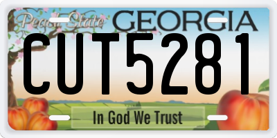 GA license plate CUT5281