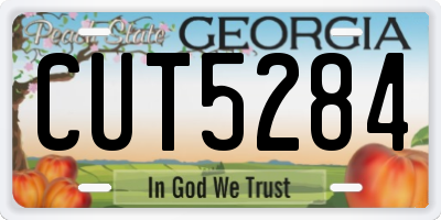 GA license plate CUT5284