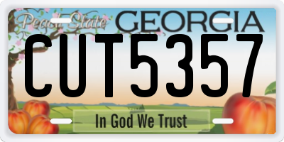 GA license plate CUT5357
