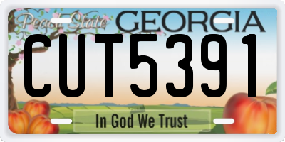 GA license plate CUT5391