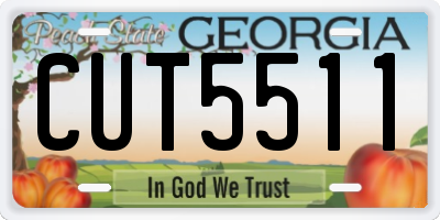 GA license plate CUT5511