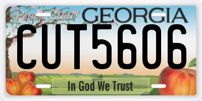 GA license plate CUT5606
