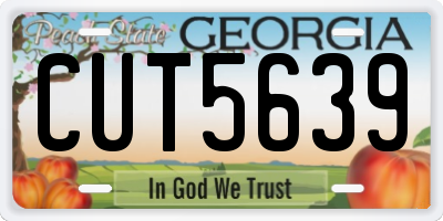 GA license plate CUT5639