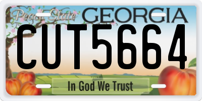 GA license plate CUT5664