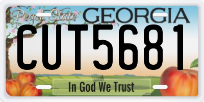 GA license plate CUT5681