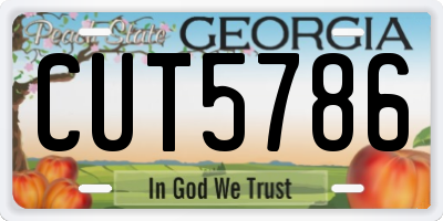 GA license plate CUT5786