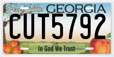 GA license plate CUT5792